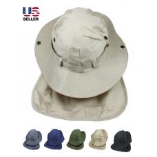 Boonie Neck Flap Cover Hat Fishing Sun Protection Wide Brim Bucket Cap Hombre Mujer  eb-27073794